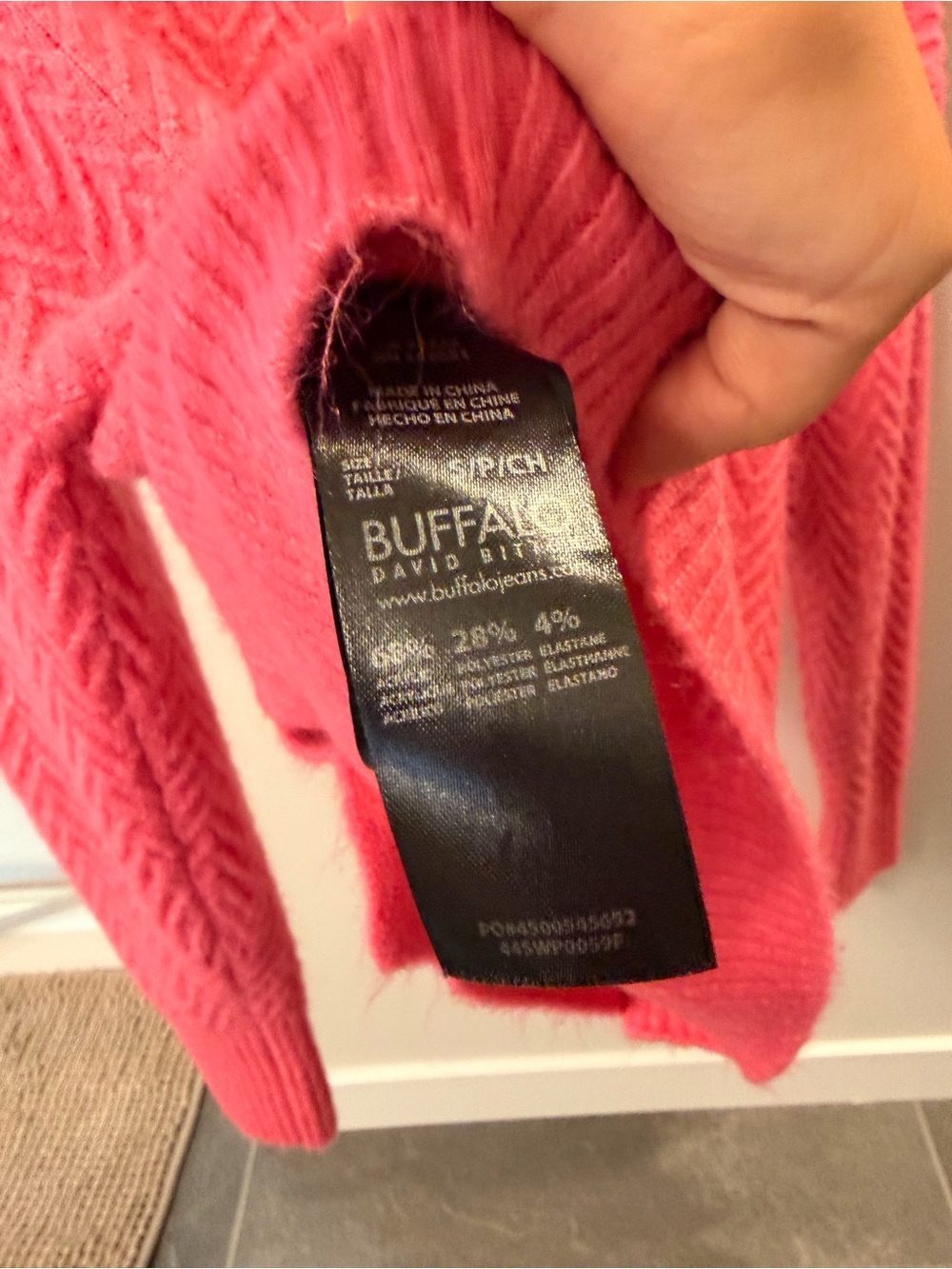 Women's Hot Pink V-Neck Button Cardigan Sweater - Picture 4 of 5